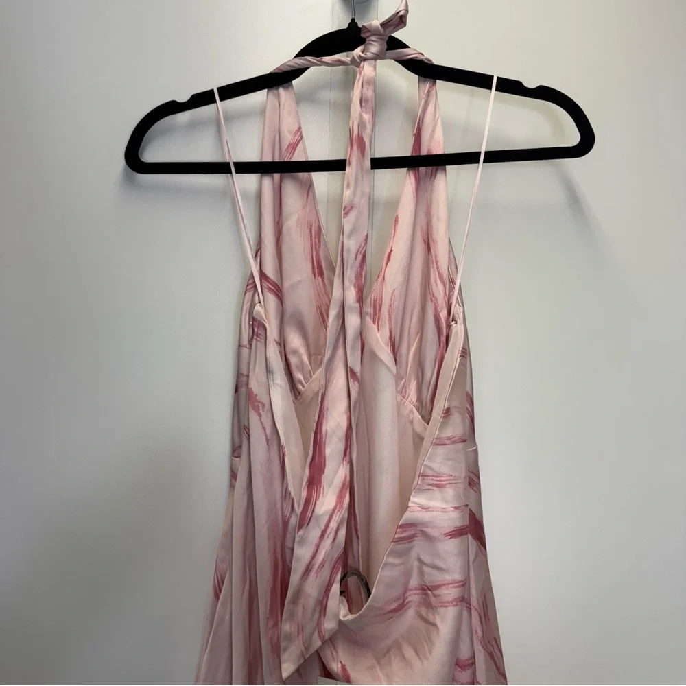 Abercrombie The A&F Pink Julia Slip Halter Maxi Dress Size XXLT NWT